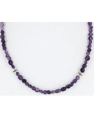 Navajo .925 Sterling Silver Turquoise Amethyst Necklace 15780-12