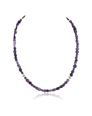Navajo .925 Sterling Silver Turquoise Amethyst Necklace 15780-12