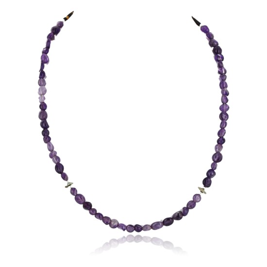 Navajo .925 Sterling Silver Turquoise Amethyst Necklace 15780-12 Navajo .925 Sterling Silver Turquoise Amethyst Necklace 15780-12