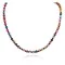 Certified Authentic Navajo .925 Sterling Silver Natural Black Onyx Dyed Amethyst Agate and Quartz Native American Necklace 25310-4