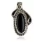 Certified Authentic Navajo .925 Sterling Silver Natural Black Onyx Native American Necklace 16088-2