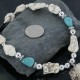 Certified Authentic Navajo .925 Sterling Silver Natural BLUE MOON and WHITE Turquoise Native American Necklace 15554-98