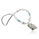 Certified Authentic Navajo .925 Sterling Silver Natural BLUE MOON and WHITE Turquoise Native American Necklace 15554-98