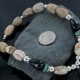 Certified Authentic Navajo .925 Sterling Silver Natural BOULDER Turquoise and Onyx Native American Necklace 15213-20