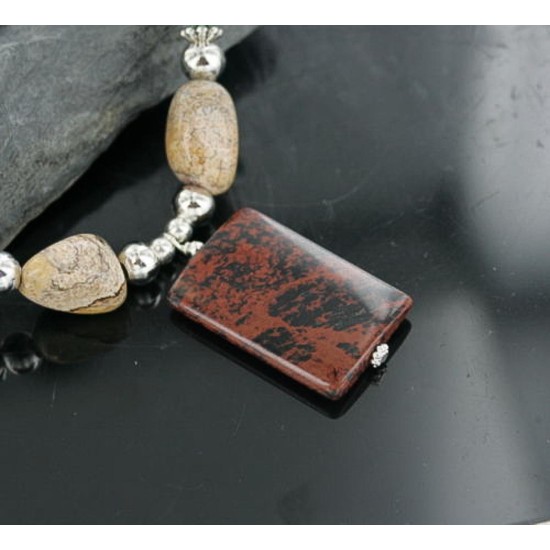 Certified Authentic Navajo .925 Sterling Silver Natural BOULDER Turquoise Jasper Native American Necklace 15383-12 Certified Authentic Navajo .925 Sterling Silver Natural BOULDER Turquoise Jasper Native American Necklace 15383-12