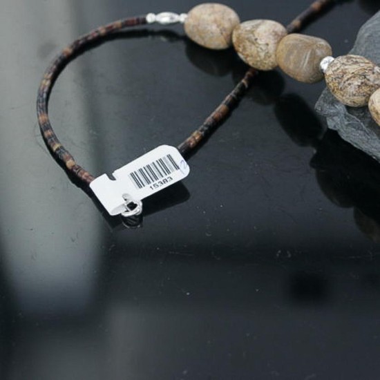 Certified Authentic Navajo .925 Sterling Silver Natural BOULDER Turquoise Jasper Native American Necklace 15383-12 Certified Authentic Navajo .925 Sterling Silver Natural BOULDER Turquoise Jasper Native American Necklace 15383-12