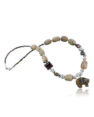 Certified Authentic Navajo .925 Sterling Silver Natural BOULDER Turquoise Native American Necklace 370913654214