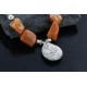 Certified Authentic Navajo .925 Sterling Silver Natural Carnelian Jasper Turquoise Native American Necklace 15768-6