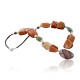 Certified Authentic Navajo .925 Sterling Silver Natural Carnelian Jasper Turquoise Native American Necklace 15824-6