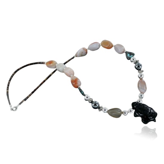 Certified Authentic Navajo .925 Sterling Silver Natural Carnelian Native American Necklace 15432-9 Certified Authentic Navajo .925 Sterling Silver Natural Carnelian Native American Necklace 15432-9