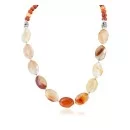 Certified Authentic Navajo .925 Sterling Silver Natural Carnelian Native American Necklace 25286-3
