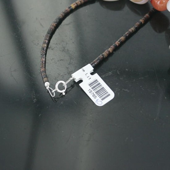 Certified Authentic Navajo .925 Sterling Silver Natural Carnelian Turquoise Jasper Native American Necklace 15765-10
