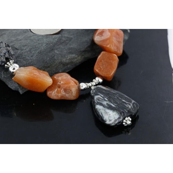Certified Authentic Navajo .925 Sterling Silver Natural Carnelian Turquoise Jasper Native American Necklace 15768-10 Certified Authentic Navajo .925 Sterling Silver Natural Carnelian Turquoise Jasper Native American Necklace 15768-10