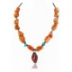 Certified Authentic Navajo .925 Sterling Silver Natural Carnelian Turquoise Jasper Native American Necklace 15800-32