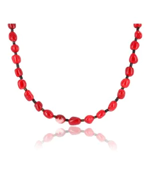 Certified Authentic Navajo .925 Sterling Silver Natural Coral and Heishi Native American Necklace 390834827025