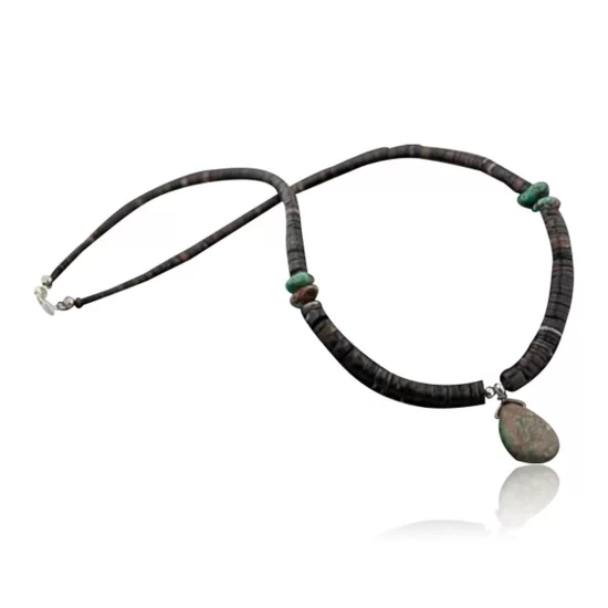 Certified Authentic Navajo .925 Sterling Silver Natural Drops Graduated Heishi Native American Necklace 370831219638 Certified Authentic Navajo .925 Sterling Silver Natural Drops Graduated Heishi Native American Necklace 370831219638