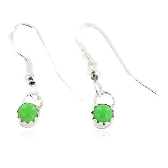 Certified Authentic Navajo .925 Sterling Silver Natural Gaspeite Native American Dangle Earrings 27233-3 Certified Authentic Navajo .925 Sterling Silver Natural Gaspeite Native American Dangle Earrings 27233-3