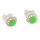 Certified Authentic Navajo .925 Sterling Silver Natural Gaspeite Native American Stud Earrings 27228-201