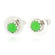 Certified Authentic Navajo .925 Sterling Silver Natural Gaspeite Native American Stud Earrings 27229