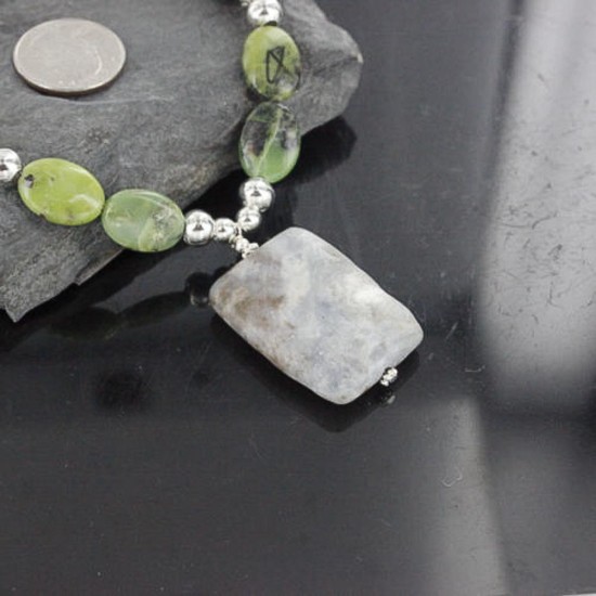 Certified Authentic Navajo .925 Sterling Silver Natural Gaspeite Turquoise Agate Native American Necklace 390686963675 Certified Authentic Navajo .925 Sterling Silver Natural Gaspeite Turquoise Agate Native American Necklace 390686963675