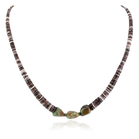 Certified Authentic Navajo .925 Sterling Silver Natural Graduated Heishi and Turquoise Native American Necklace 15293-7 Certified Authentic Navajo .925 Sterling Silver Natural Graduated Heishi and Turquoise Native American Necklace 15293-7