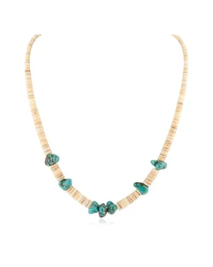 Certified Authentic Navajo .925 Sterling Silver Natural Graduated Melon Shell Native American Necklace 15364-32