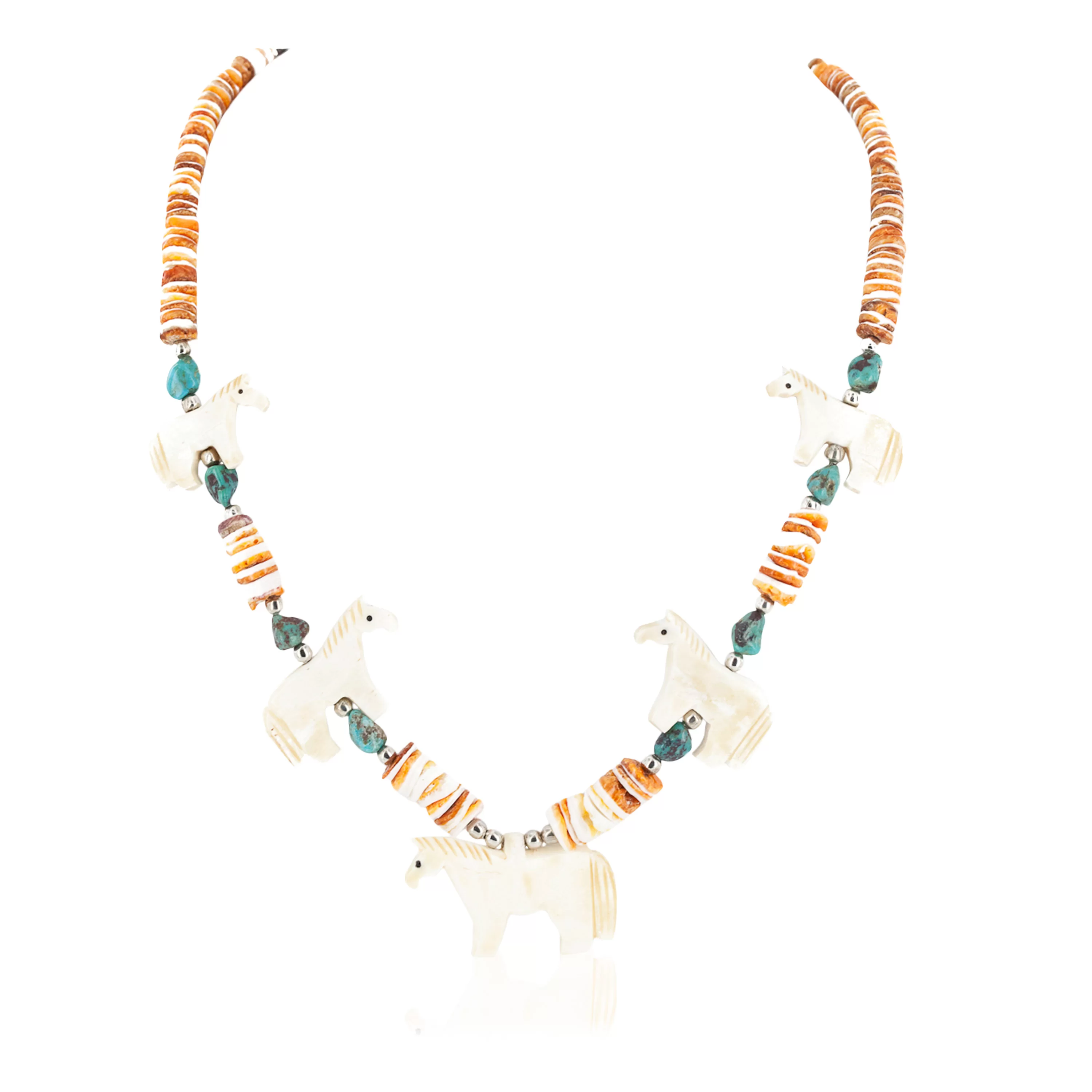 Native American Inspired Turquoise and Shell Two Strand Necklace – Beads of  Paradise