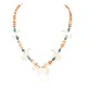 Certified Authentic Navajo .925 Sterling Silver Natural Graduated Melon Shell Turquoise Bone Native American Necklace 750180 Certified Authentic Navajo .925 Sterling Silver Natural Graduated Melon Shell Turquoise Bone Native American Necklace 750180