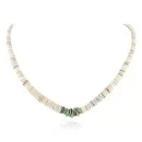 Certified Authentic Navajo .925 Sterling Silver Natural Graduated Melon Shell Turquoise Native American Necklace 15804-26