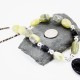 Navajo .925 Sterling Silver Natural Green Agate Black Onyx Native American Necklace 15799-11 Navajo .925 Sterling Silver Natural Green Agate Black Onyx Native American Necklace 15799-11
