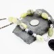 Certified Authentic Navajo .925 Sterling Silver Natural Green Agate Black Onyx Native American Necklace 15799-11
