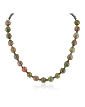 Certified Authentic Navajo .925 Sterling Silver Natural Green Jasper Hematite Native American Necklace 25306 Certified Authentic Navajo .925 Sterling Silver Natural Green Jasper Hematite Native American Necklace 25306