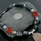 Certified Authentic Navajo .925 Sterling Silver Natural Grey Quartz and Red Jasper Native American Necklace 15383-1