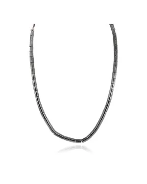 Certified Authentic Navajo .925 Sterling Silver Natural Hematite Native American Necklace 15435