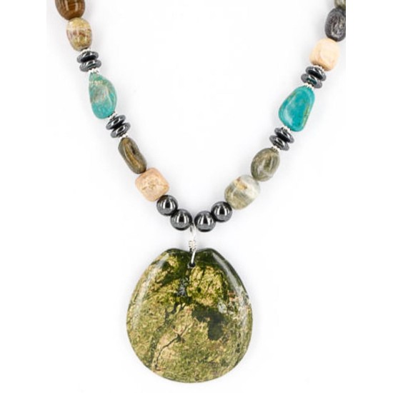 Certified Authentic Navajo .925 Sterling Silver Natural Hematite Turquoise Jasper Native American Necklace 390841452439 Certified Authentic Navajo .925 Sterling Silver Natural Hematite Turquoise Jasper Native American Necklace 390841452439