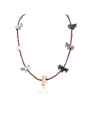 Certified Authentic Navajo .925 Sterling Silver Natural Jasper and Coral Native American Necklace 370996869002