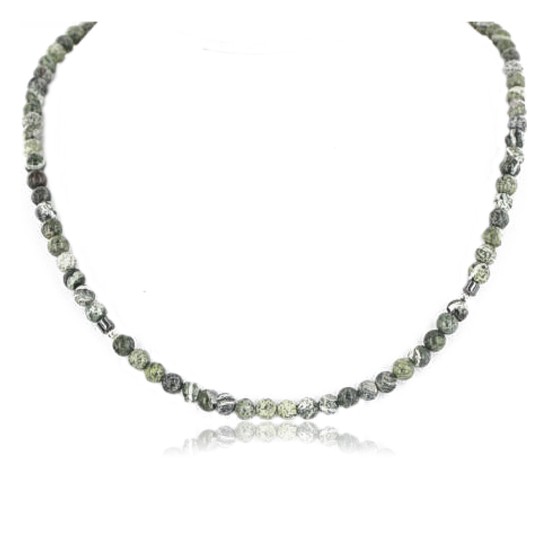 Certified Authentic Navajo .925 Sterling Silver Natural JASPER HEMATITE Native American Necklace 15963-2 Certified Authentic Navajo .925 Sterling Silver Natural JASPER HEMATITE Native American Necklace 15963-2