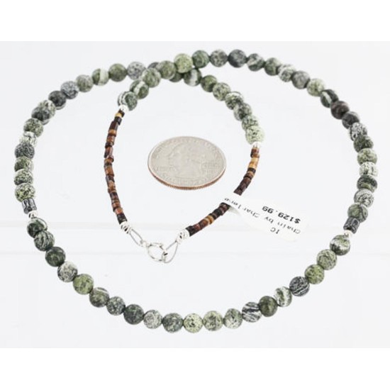 Certified Authentic Navajo .925 Sterling Silver Natural JASPER HEMATITE Native American Necklace 15963-2 Certified Authentic Navajo .925 Sterling Silver Natural JASPER HEMATITE Native American Necklace 15963-2