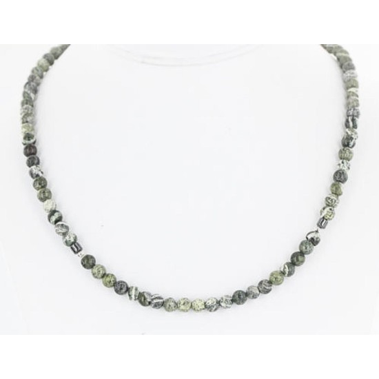 Certified Authentic Navajo .925 Sterling Silver Natural JASPER HEMATITE Native American Necklace 15963-2 Certified Authentic Navajo .925 Sterling Silver Natural JASPER HEMATITE Native American Necklace 15963-2