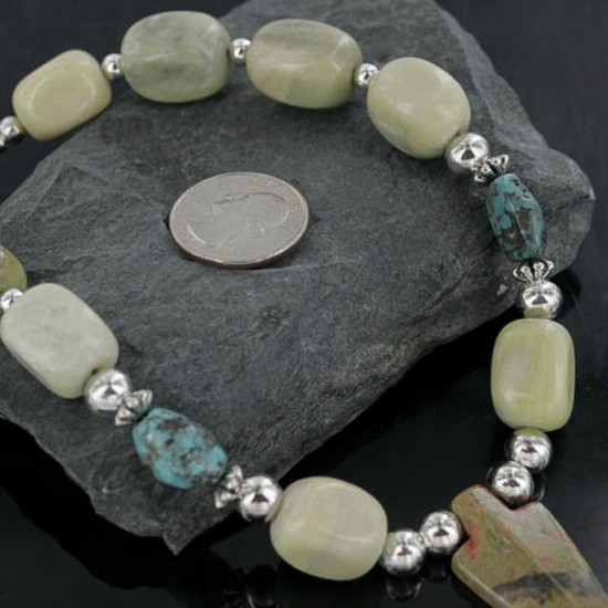 Certified Authentic Navajo .925 Sterling Silver Natural Jasper Turquoise Native American Necklace 390683528238 Certified Authentic Navajo .925 Sterling Silver Natural Jasper Turquoise Native American Necklace 390683528238