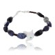 Certified Authentic Navajo .925 Sterling Silver Natural Lapis and Alabaster Native American Bracelet 370995372790