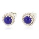 Certified Authentic Navajo .925 Sterling Silver Natural Lapis Native American Stud Earrings  27228-5