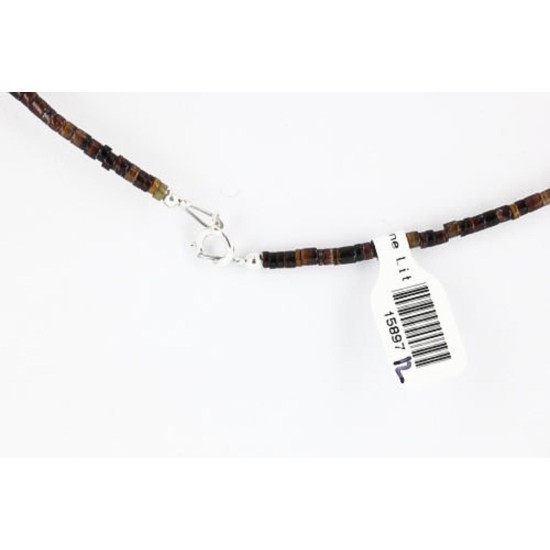 Navajo .925 Sterling Silver Turquoise Jasper Lapis Necklace 15897-12