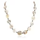 Certified Authentic Navajo .925 Sterling Silver Natural Mother of Pearl Hematite Native American Necklace 25313-3