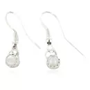 Certified Authentic Navajo .925 Sterling Silver Natural Mother of Pearl Native American Dangle Earrings 27233-5