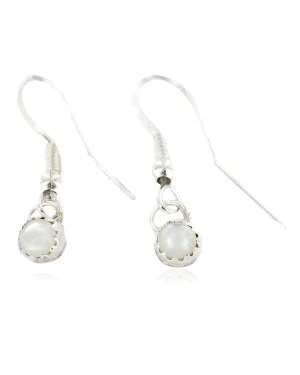 Certified Authentic Navajo .925 Sterling Silver Natural Mother of Pearl Native American Dangle Earrings 27233-5 Certified Authentic Navajo .925 Sterling Silver Natural Mother of Pearl Native American Dangle Earrings 27233-5