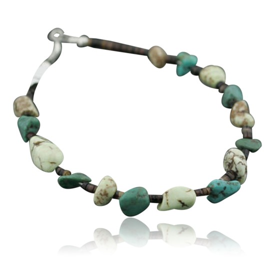 Certified Authentic Navajo .925 Sterling Silver Natural Mountain Turquoise Gaspeite Native American Bracelet 390734564495