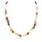 Certified Authentic Navajo .925 Sterling Silver Natural Multicolor Stones Quartz Amethyst Agate Native American Necklace 25310-1