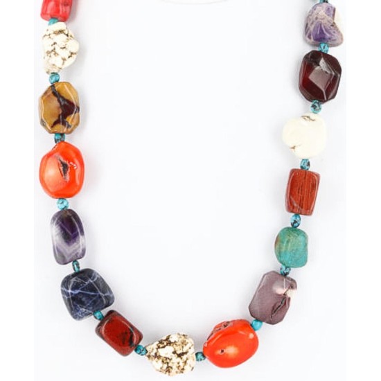 Certified Authentic Navajo .925 Sterling Silver Natural MULTICOLOR TURQUOISE Native American Necklace 371022000797 Certified Authentic Navajo .925 Sterling Silver Natural MULTICOLOR TURQUOISE Native American Necklace 371022000797