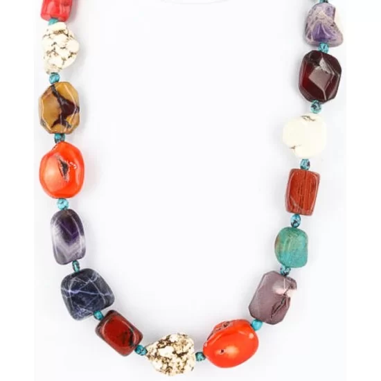 Certified Authentic Navajo .925 Sterling Silver Natural MULTICOLOR TURQUOISE Native American Necklace 371022000797